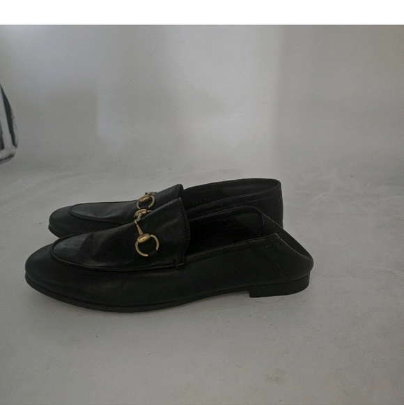 GUCCI Brixton Black Leather Horsebit Loafer Size EU 36.5 US 6.5 Collapsible Heel - Picture 10 of 16